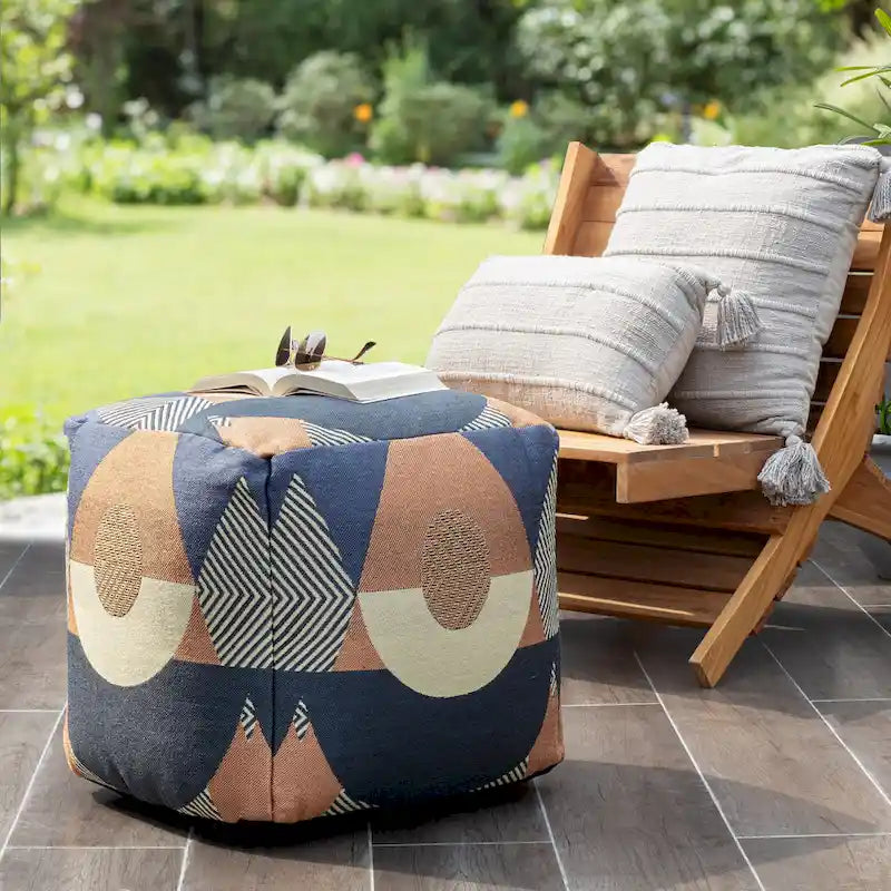 Jani Martinique Pouf ottomano quadrato da interno/esterno 45 x 45 x 45 cm