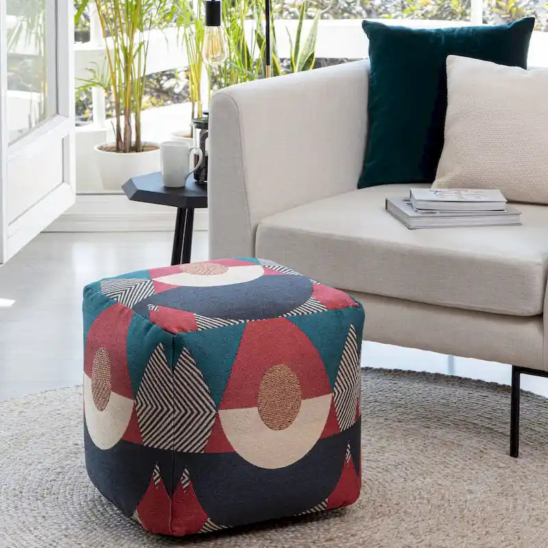 Jani Martinique Pouf ottomano quadrato da interno/esterno 45 x 45 x 45 cm