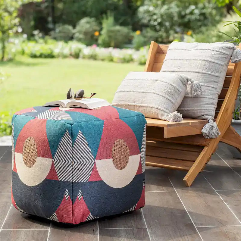 Jani Martinique Pouf ottomano quadrato da interno/esterno 45 x 45 x 45 cm