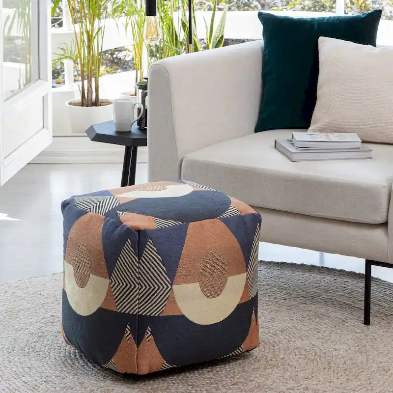 Jani Martinique Pouf ottomano quadrato da interno/esterno 45 x 45 x 45 cm